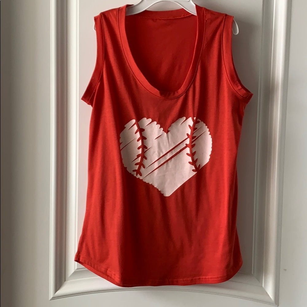 Boutique bought, Red softball tank, Sz S